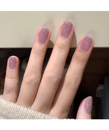Pink Gel Nail Polish Nail Varnish Pink Jelly glitter Natural French Manicure Light Pink Coral Gel Nail Varnish Long Lasting Nails Soak off UV/LED Lamp Nail Art Salon for Women Girls DIY at Home - Buy Online on SooperMarket.com