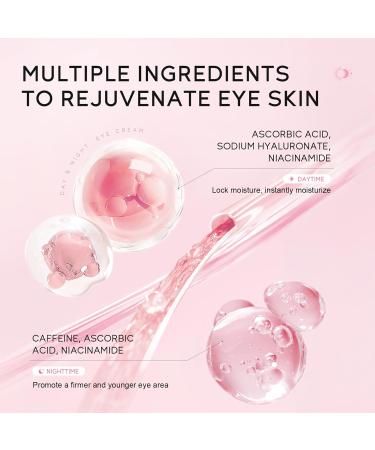 Sakura Korean Eye Cream - Anti-Aging Under Eye Treatment for Puffiness & Bags | Day & Night Caffeine Eye Cream for Men & Women - Buy Online on SooperMarket.com