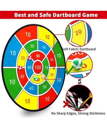 Dart Board Games for Kids - Large 28 Dart Board Toys with Sticky Balls, Outdoor Safe Toy Gifts for Boys and Girls Ages 3-10 - Buy Online on SooperMarket.com
