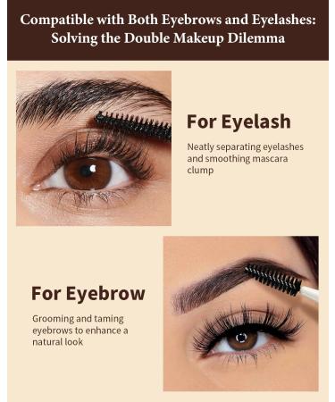 Dual-Ended Angled Eyebrow Brush - Define Eyebrows & Eyeliner with Spoolie - D108 | International Shipping Available - Buy Online on SooperMarket.com