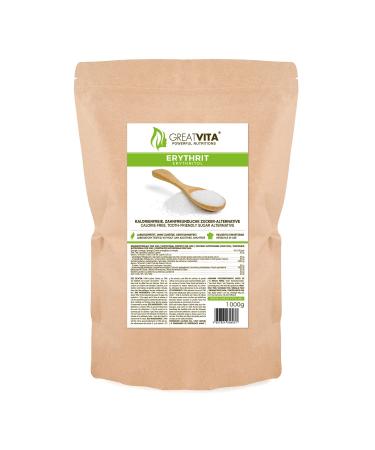 GreatVita Erythritol 1000g calorie-free sweetener without GMOs 1 kg (1 pack)