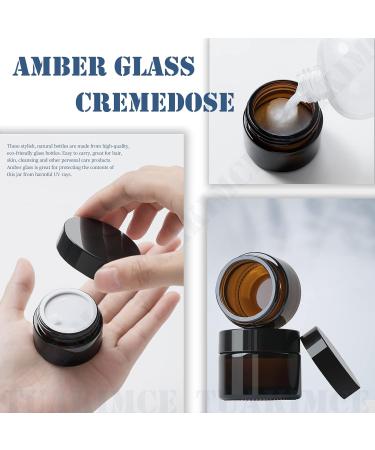 Tuakimce 4-Piece Amber Glass Cream Can Set - 20ml & 30ml Containers for Lotion Cream & Cosmetics with Lids - Fillable & Reusable for International Shipping - Buy Online on SooperMarket.com
