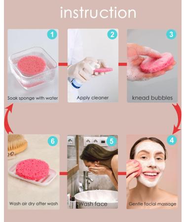 15-Count Natural Compressed Facial Sponges - Exfoliating Pink Face Pads for Deep Cleansing - Buy Online on SooperMarket.com