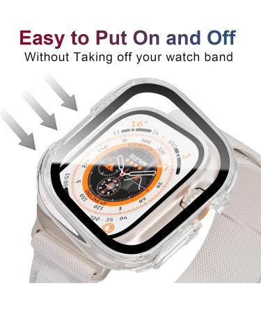 BHARVEST 3-Pack Case for Apple Watch Ultra 49mm with Tempered Glass Screen Protector | Starlight, Rose Gold, Clear | Scratch Resistant Hard PC Cover | Ultra Accessories - Buy Online on SooperMarket.com