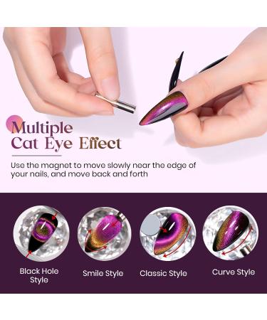MIZHSE Glitter Nail Polish Cat Eye 9D Gel Nail with Magnetic Stick Soak-Off UV LED Gel Polish Discoloration Manicure DIY Gel Nail Polish 10ml*1 - Buy Online on SooperMarket.com