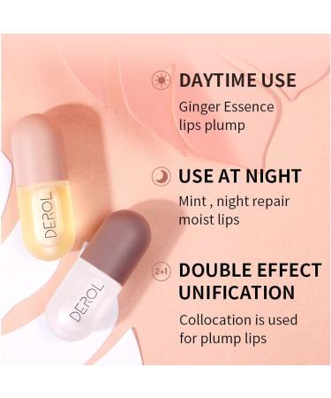 2Pcs Natural Lip Plumper Kit for Day and Night | Fuller, Softer, Bigger Lips - Cosmetics Plumper Set - Buy Online on SooperMarket.com