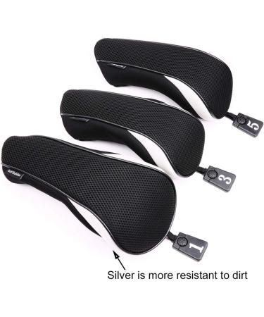 Sword & Shield Sports 3pcs/Set Black Golf Club Headcovers - Driver #1 3 5 Fairway Wood Cover - Buy Online on SooperMarket.com