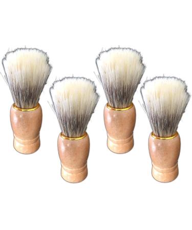 4x shaving brush with wooden handle & synthetic bristles wet shave shaving foam brush