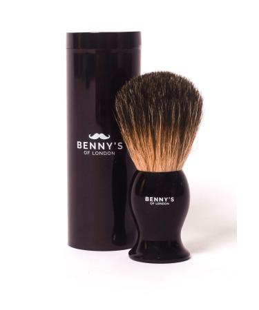SHAVING BRUSH - with Travel Case - 100% Badger Shaving Brush - From Benny's of London with Hard Travel Case