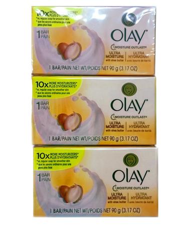Olay Ultra Moisture Shea Butter Beauty Bar 3.17 oz (3 Bars)
