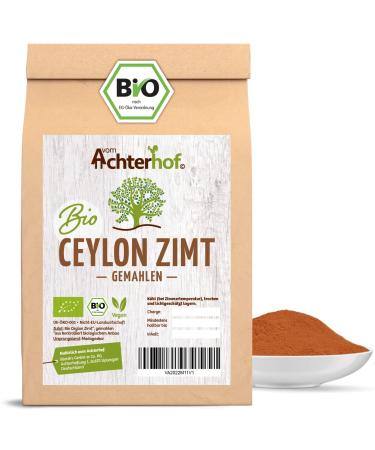 Organic Ceylon cinnamon ground (250g) with little coumarin in premium quality | 100% GENUINE organic Ceylon cinnamon powder 250 g (1 pack)
