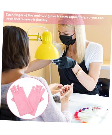 Mikinona UV NAIL GLOVES 1 Pair Nail Gloves Protective Gloves Nail Art Uv Gloves Nails Gel Nail Uv Gloves Gel for Nails Nail Fingerless Mittens Spandex Nail Polish Sun Protection Pink - Buy Online on SooperMarket.com
