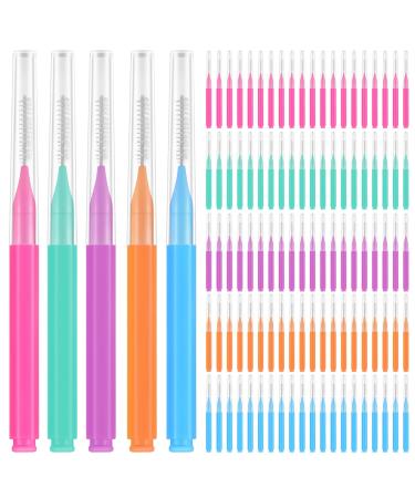 Healeved 100pcs Interdental Brush Braces Flossers Braces Brush for Cleaner Tooth Flossing Head Oral Flosser Portable Interdental Brushes Between Teeth (5colors) Green