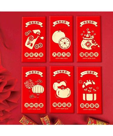 6 Pieces Chinese New Year Red Envelopes Lucky Money Envelope 2024 Dragon Hongbao Hong Bao for Spring Festival Birthday C Style C - Buy Online on SooperMarket.com