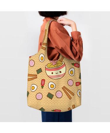 XIAOYANS Delicious Sweet Ramen Extra Large Capacity Shoulder Canvas Bag For Shopping Travel Daily Use - Buy Online on SooperMarket.com