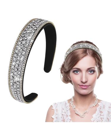 Sparkling Bling Black Headband for Women - Crystal Diamond Rhinestone Hair Accessories - Buy Online on SooperMarket.com