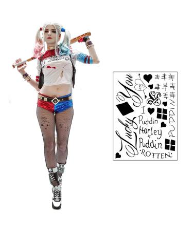 HQ Professional Temporary Tattoos Sheet - Face, Waist, & Leg Tats - 16 Total - Costume / Cosplay