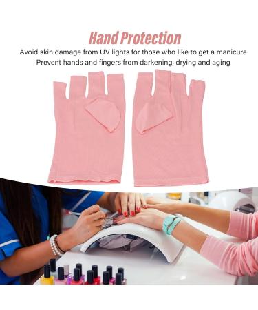 Nail UV Gloves Hand Protection UV Lamp Breathable Gloves for Manicures Protection Reusable Stretchy Professional Nail Lamp Fingerless UV Gloves Pink Gel Manicure Gloves - Buy Online on SooperMarket.com