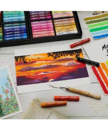 Mont Marte Extra Soft Oil Pastels 72pc - Assorted Bright Colors - Vibrant and Buttery - Ideal for Art, Craft, Coloring, and Sketching - Buy Online on SooperMarket.com