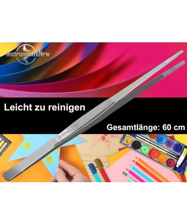 Buy Stainless Steel Straight Tweezers 60 cm with Internal Teeth Perfect for Precision & Durability | International Shipping Available - Buy Online on SooperMarket.com