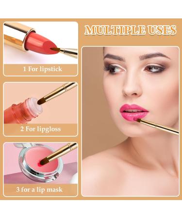 Retractable Dual End Lip Makeup Brush | Portable Lipstick & Concealer Brushes - Gold - Buy Online on SooperMarket.com