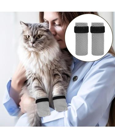 KALIONE Cat Boots 4 Packs cat Claw Covers Black Anti Scratch Cat Mittens Breathable Mesh Cat Foot Covers Adjustable Cat Claw Protectors for Indoor Cats Pet Bathing Cutting Nails Grey - Buy Online on SooperMarket.com