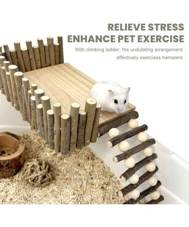 Topiky Hamster & Guinea Pig Toy - Nitangel Wooden House & Climbing Bridge Ideal Cage Accessories for Small Pets - Buy Online on SooperMarket.com