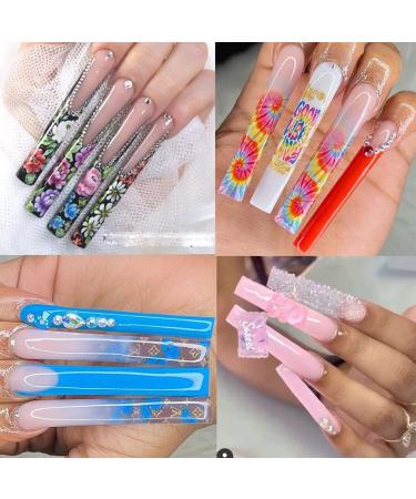 Yimart 500pcs No C Curve XXXL Square Straight False Nail Tips Half Cover - Clear/Natural Long Fake Nails - Buy Online on SooperMarket.com