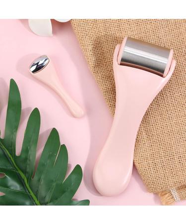 Pink Stainless Steel Ice Roller Set for Face and Eye | Skin Care for Puffiness, Migraine Pain Relief, Dark Circles | 2-Piece Facial Roller Kit - Buy Online on SooperMarket.com