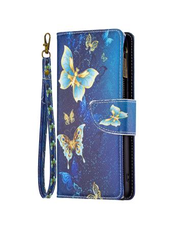 VQWQ mobile phone case for Xiaomi Redmi Note 12 4g case - protective cover for Xiaomi Redmi Note 12 4g leather bag with lanyard zipper card case flip case folding case Magnetic 03 -Butterfly Xiaomi Redmi Note 12 4g Butterfly