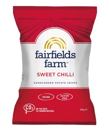 Fairfields Farm Crisps Sweet Chilli Hand Cooked Potato Crisps 40g | Pack of 10