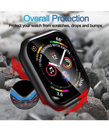 2 Pack Smiling Case with Tempered Glass for Apple Watch Series 9/8/7 45mm - Matte Black - Buy Online on SooperMarket.com