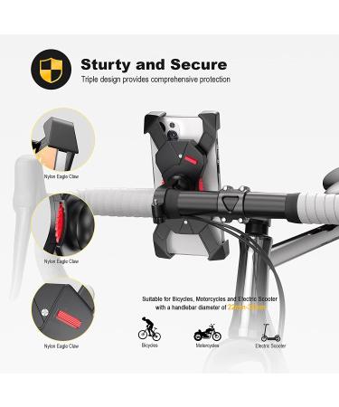 Visnfa Bike Phone Mount - Stable Cradle Clamp with 360 Rotation for iPhone Android GPS - Fits 3.5 to 6.5 inch Devices - Buy Online on SooperMarket.com