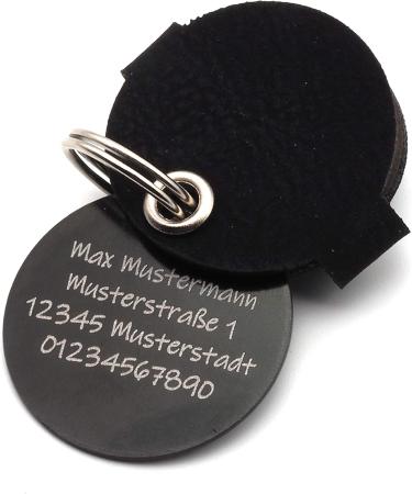 Dog Brand Pocket Engraving | Push Button | Synthetic Leather Keychains in Blue Black Red Yellow | 30mm Customizable Control Tags - Buy Online on SooperMarket.com
