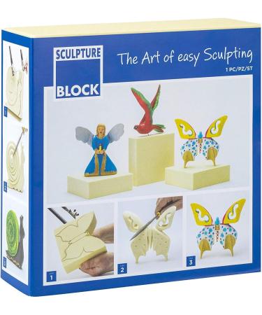 Sculpture Block - Polyurethane Foam Carving Block - Beige 15x15x5cm - 1 Pack - Buy Online on SooperMarket.com