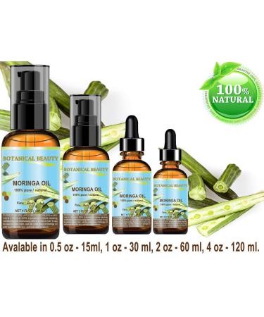 Buy 100% Pure Moringa Oil - Natural Cold Pressed Carrier Oil for Face Skin Hair & Nails - Rich in Vitamin C & E - 4 Fl. Oz (120 ml) - International Shipping Available - Buy Online on SooperMarket.com