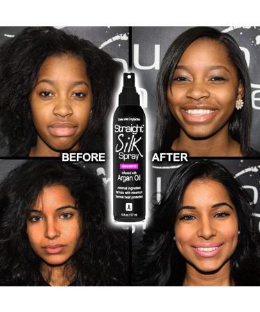 Moroccan Argan Oil Straight Silk Spray (6oz) | Heat Protectant up to 450 F | Alcohol-Free Hair Straightener & Detangler | Made in USA - Buy Online on SooperMarket.com