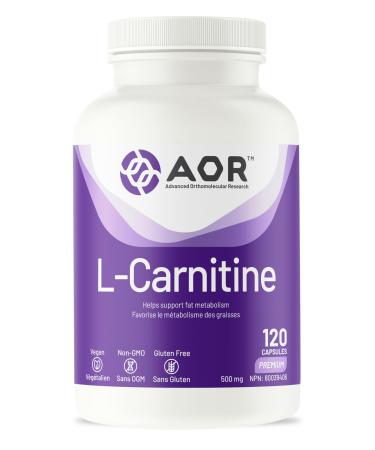 AOR - L-Carnitine 500mg 120 Capsules Pure L-Carnitine Tartrate Supports Energy Metabolism Muscle Recovery & Athletic Performance Promotes Fitness Goals L-Carnitine Capsules for Active Lifestyle