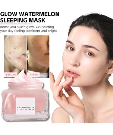 Watermelon Pink Glow Sleeping Mask Watermelon Overnight Face Masks Skincare Anti-Aging Hydrating Facial Mask with AHA Hyaluronic Acid Niacinamide for Smooth Glowing Even Toned Skin Care 50ml - Buy Online on SooperMarket.com