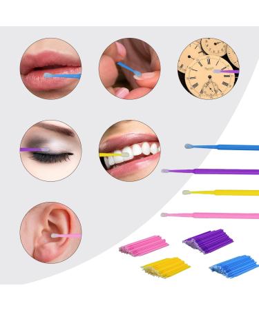 Surplex 400pcs Micro Applicator Brushes for Makeup Nail Art - Purple+Blue+Pink+Yellow - Buy Online on SooperMarket.com
