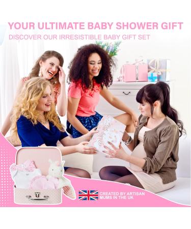 Baby Box Shop Newborn Baby Girl Gift Set - 7 New Baby Gifts with New Born Baby Essentials Unique Baby Girl Gifts Newborn - Pink Baby Hamper for New Baby Girl Gift - Newborn Girl Gifts Set - Pink M Pink - Buy Online on SooperMarket.com