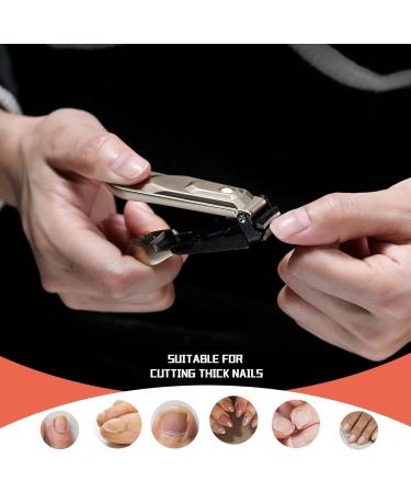 BEZOX Heavy Duty Nail Clippers with Catcher - Ergonomic Lever for Impeccably Manicured Fingernails and Toenails - Champagne - Buy Online on SooperMarket.com