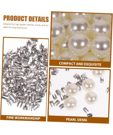 STOBOK 300 Sets Pearl Claw Nails Tiara DIY Head-Dress Rivet DIY Rivets Decor Round Pearl Rivets Bags Manual - Buy Online on SooperMarket.com