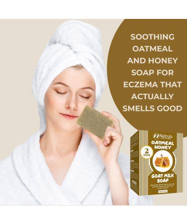 Oatmeal Honey Goat's Milk Soap Bar - 4 oz Natural Bar for Itchy Skin, Eczema, Psoriasis, Made in USA - Calming Colloidal Oatmeal Face Cleanser & Body Wash - Buy Online on SooperMarket.com