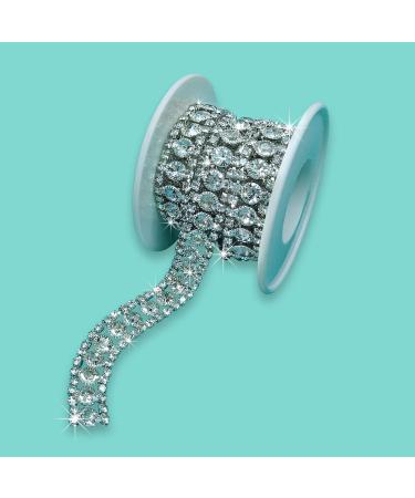 Yhsheen 1 Yard Rhinestone Trim with Elegant Pearl Crystal Rhinestone Chain Rhinestone Applique for DIY Decoration & Bridal Costume Embellishment style-2