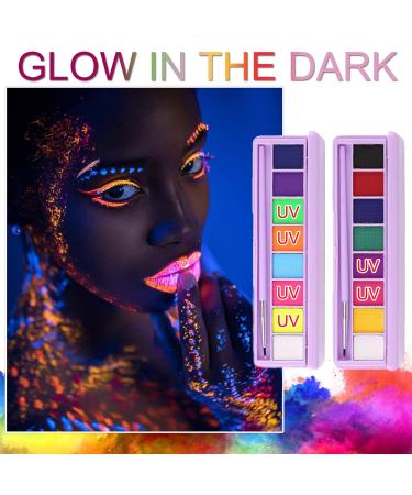 QIUFSSE 2 Packs Water Activated Eyeliner Palette - 16 Colors, UV Glow, Highly Pigmented Neon Eyeliner Set - Buy Online on SooperMarket.com