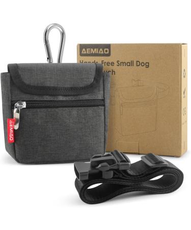 AEMIAO Dog Treat Pouch with Magnetic Closure - Hands-Free Small Puppy Training Bag - Adjustable Waistband & Bonus Carabiner - Grey - Buy Online on SooperMarket.com