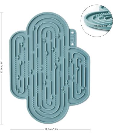 OHMO Licky Mats for Dogs and Cats 2 Pcs Cactus Silicone Lick Mats with Suction Cups for Pet Anxiety Relief Dog Slow Feeding(Dark Blue&Light Blue) M Dark Blue&Light Blue - Buy Online on SooperMarket.com