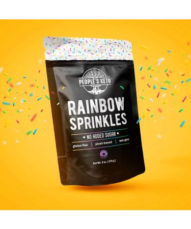Keto Sprinkles 6 oz. - Dye-Free, Non-GMO, Vegan, Gluten-Free, All-Natural Sugar-Free Sprinkles - 1g Net Carb (Rainbow) - Larger Value Size - Buy Online on SooperMarket.com