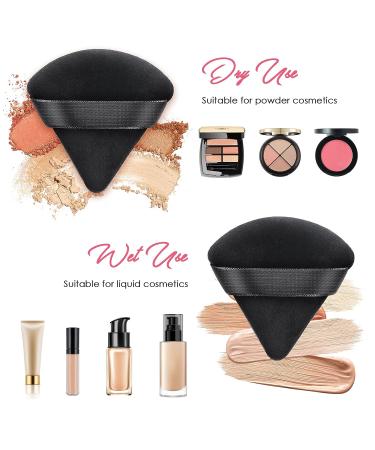 AMMON 6 Pcs Black Triangle Soft Makeup Powder Puff Set - Velour Makeup Sponge Puff for Loose Mineral Powder & Body Contouring - Buy Online on SooperMarket.com